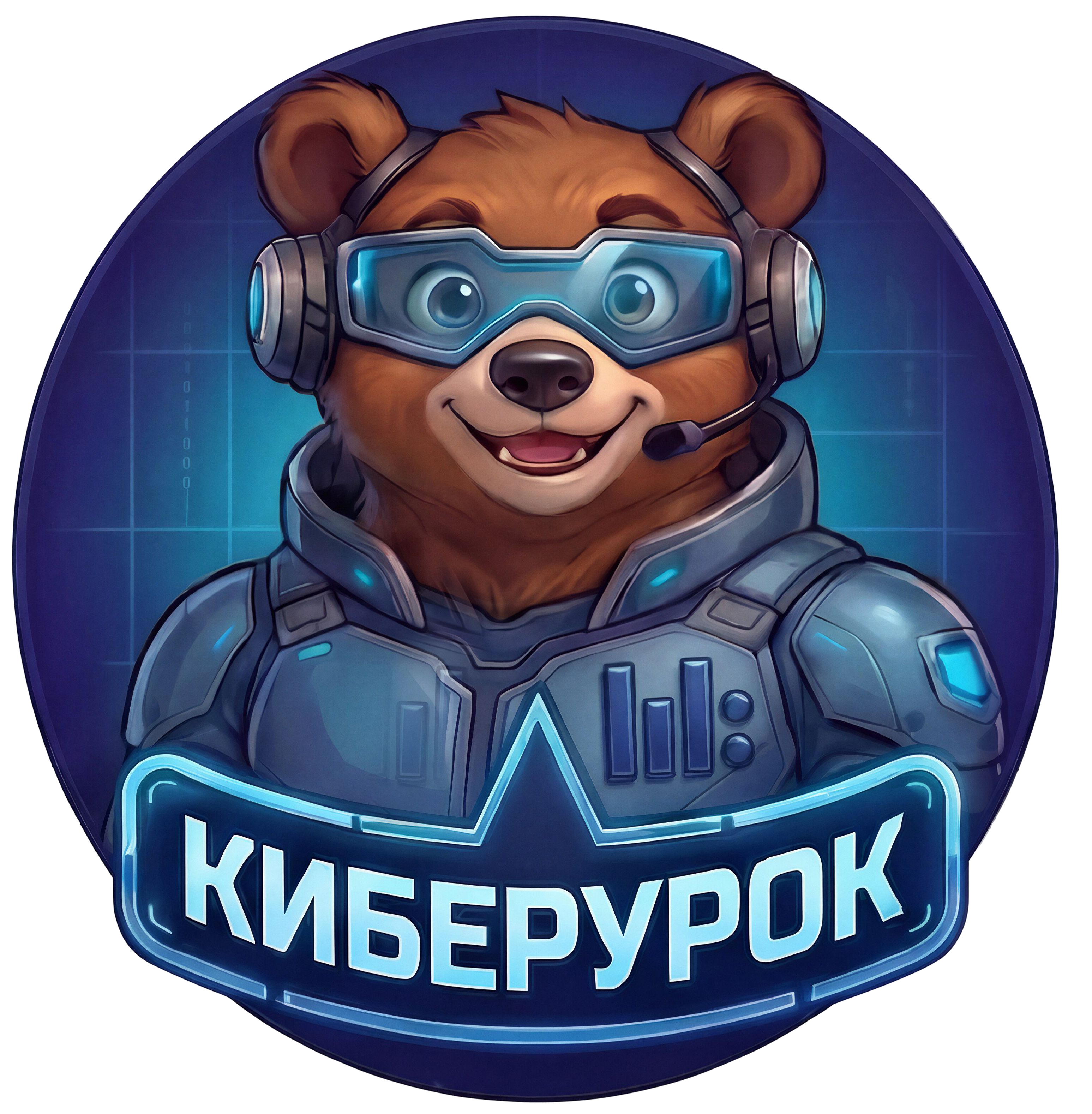 Маскот Киберурока — медведь в цифровой экипировке